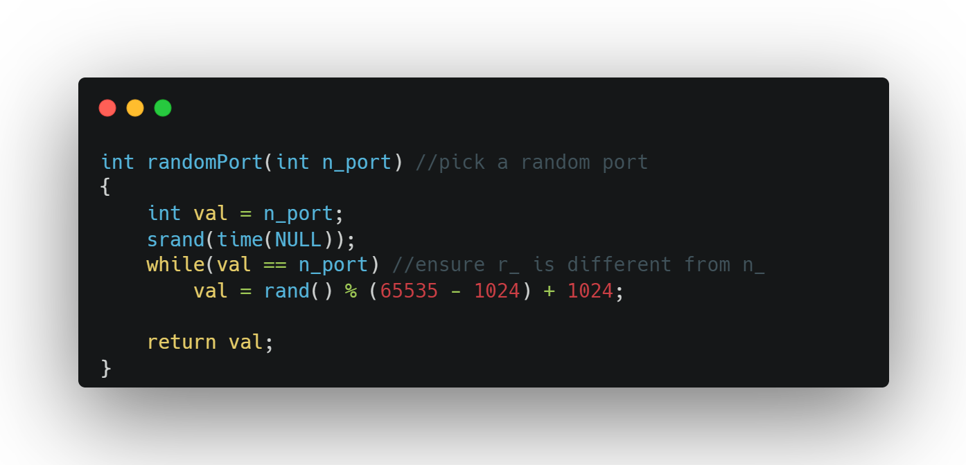 server randomPort function