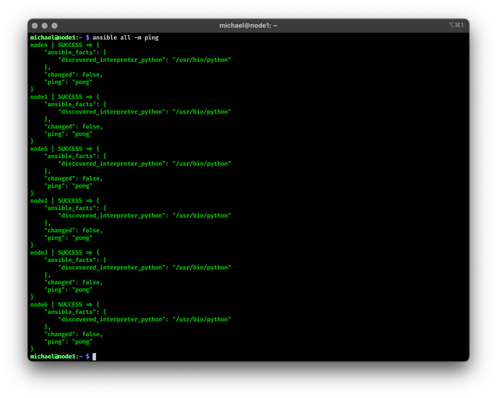 screenshot of console showing Ansible output