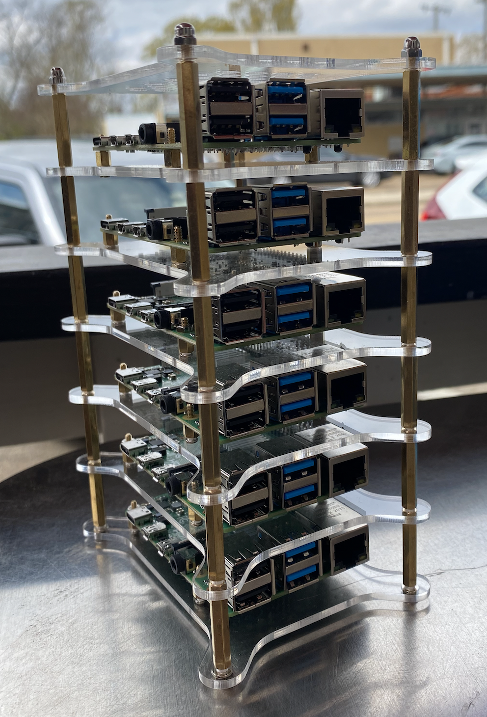 photo of bare metal pi cluster