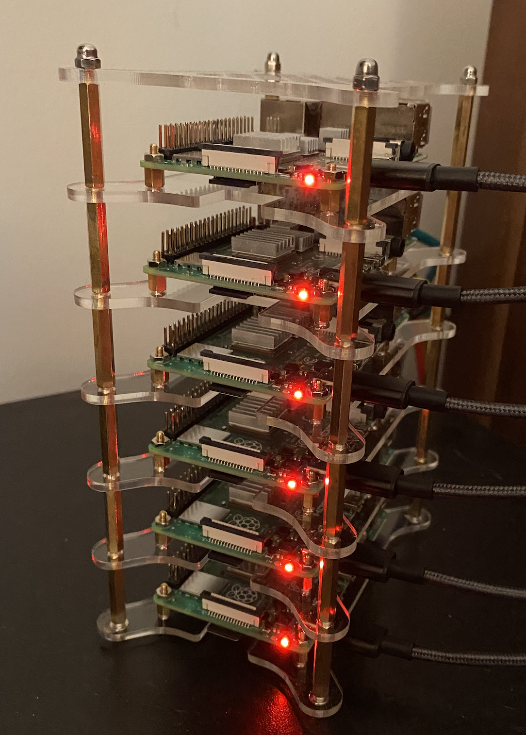 photo of networked pi cluster